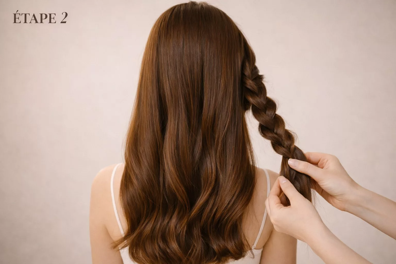 Tutoriel chignon bas mariage étape 2 : sections torsadées