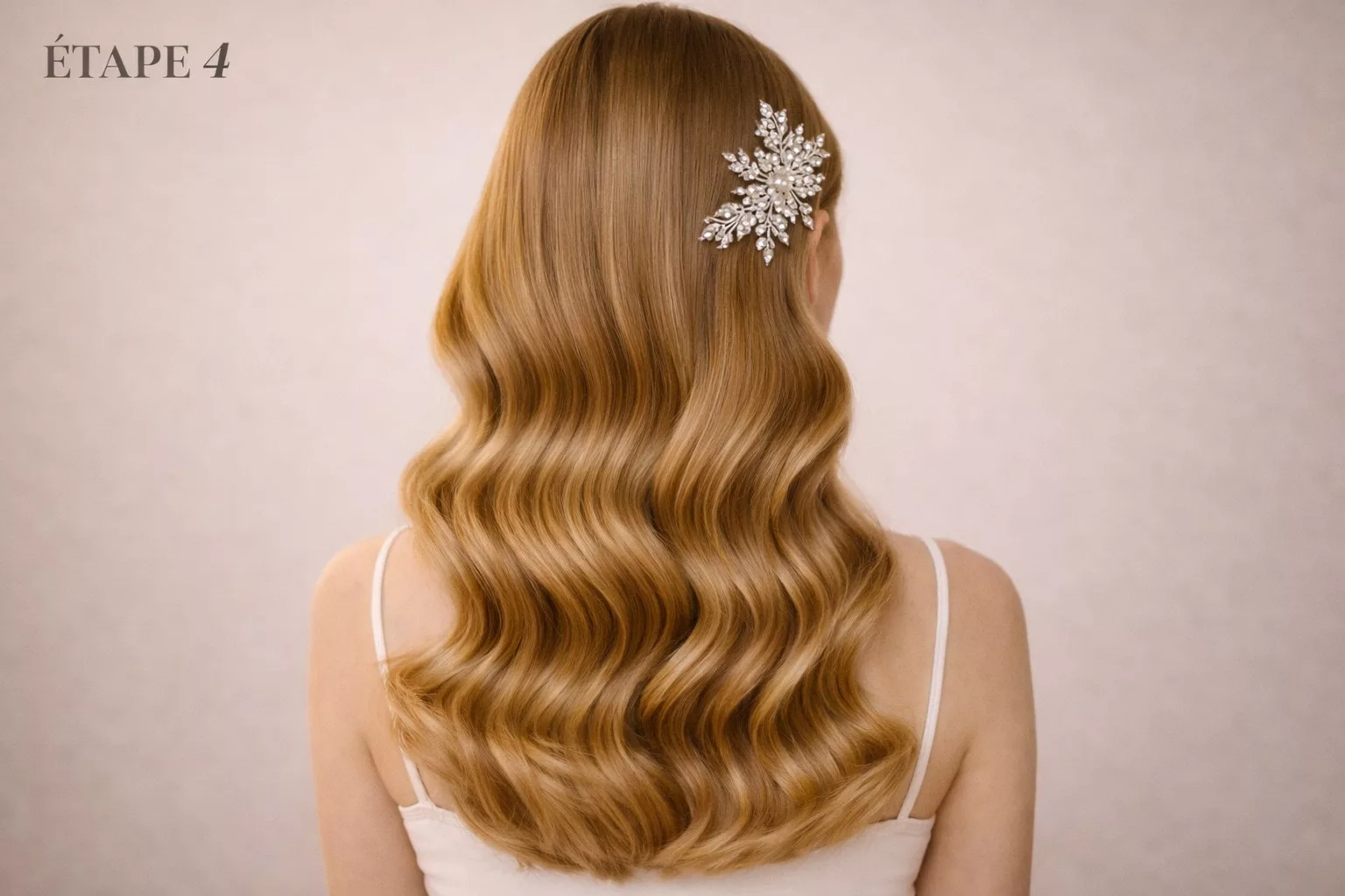 Tutoriel ondulations mariage étape 4 : résultat final