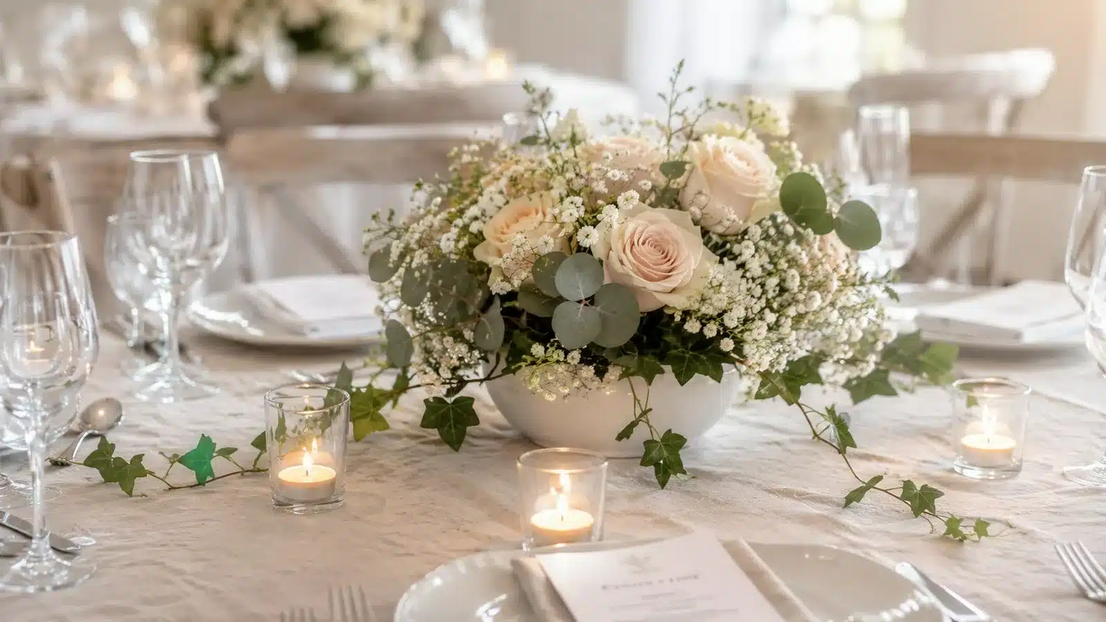 Décoration florale et centre de table pour cérémonie laïque