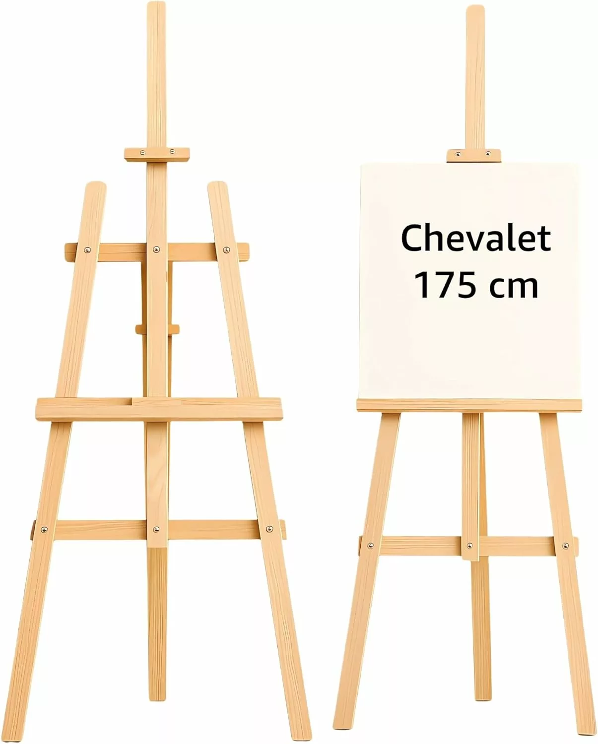 Grand chevalet en bois de 175 cm sur pied pour plan de table de mariage