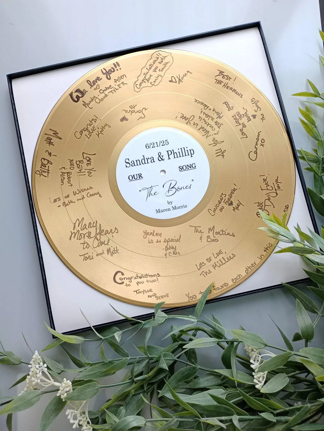 Livre d'or de mariage doré personnalisé thème musique - produit Etsy