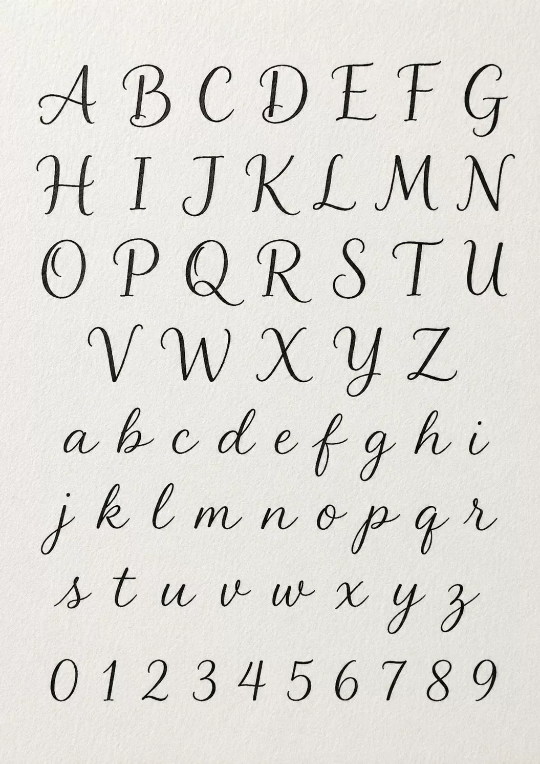 Alphabet pour bullet journal mixant majuscules décoratives et script
