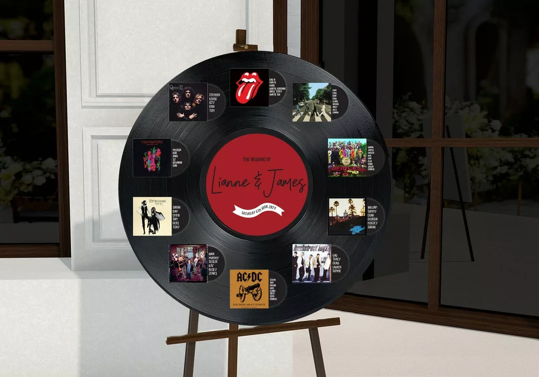 Plan de table de mariage musique circulaire à personnaliser - produit Etsy