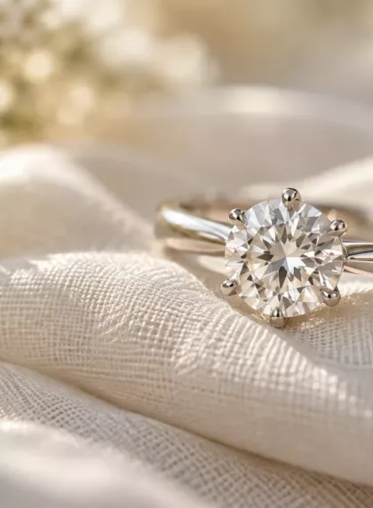 Bague de fiançailles solitaire diamant